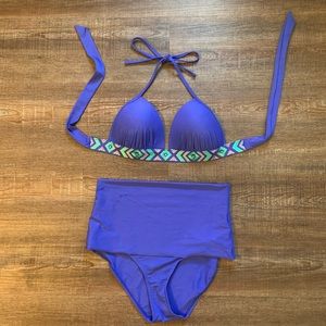 NWOT Halter bikini and high waist bottoms